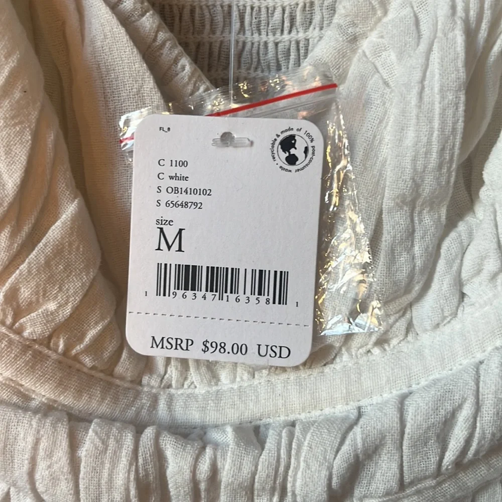 NEW Free People Chloe Smocked Cotton Top